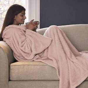 Silentnight Snugsie Wearable Blanket - Soft Teddy Fleece Blanket with Sleeves